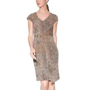 NWT Womens Size Small White House Black Market Cheetah Cap-Sleeve Wrap Dress NEW